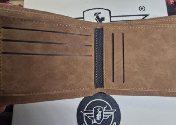 Zündapp Herren Geldbeutel mit Flügelwappen – hochwertige Geldbörse mit 9 Kartenfächern für Zündapp Fans - BRAUN